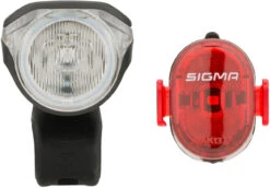 SIGMA Aura 80 Frontlicht + Nugget II Rücklicht LED Beleuchtungsset M. StVZO -Bike Teile Verkauf 405319